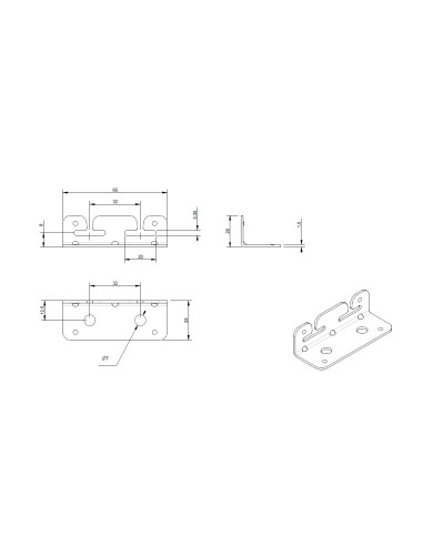 Suporte de fixação con Gancho 660X200 Aço zinco branco