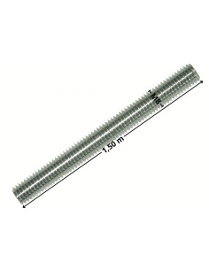 Perno roscado M8 comprimento 1,50M Aço zinco branco 2
