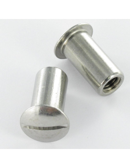 Porca rebitar cabeça panela sulcada 12,5 x 25 M8X22 Aço inoxidável