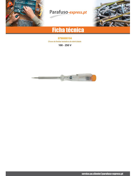 Chave de fenda testadora de tensão - Parafuso Express