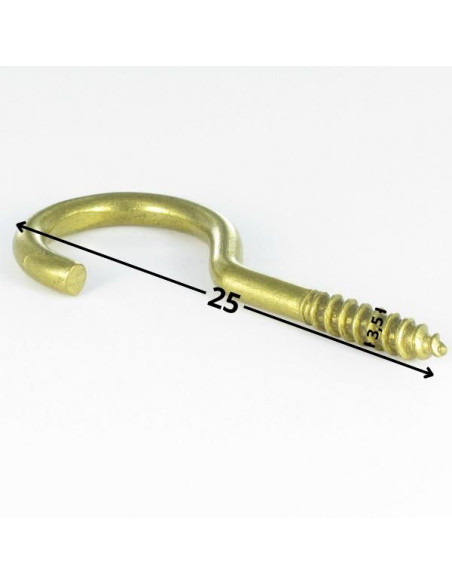 Parafuso gancho Bronze 3,5 x 25 - Parafuso Express