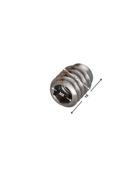 Inserto Aço bruto hexagonal oco M8 14X18 - Parafuso Express