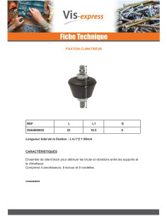 Kit de 4 blocos solentes Fixação ar-condicionado M8X60 Aço zinco branco 2