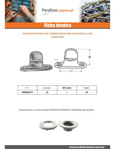 BASE con PARAFUSO Bronze niquelado alto 20 - Parafuso Express 2