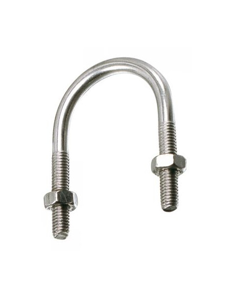 Parafuso em forma U Aço zinco branco fundo redondo roscado M8/28 para Tubo 49