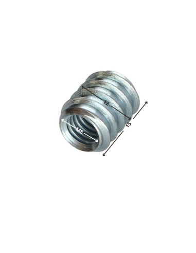 Inserto não ranhurada Aço zinco branco M8 12X15 'M'