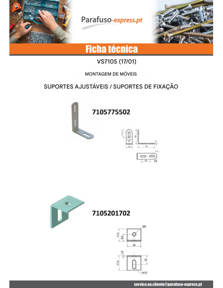 Curva ajuste 21,5 x 17,5 x 20 2 orifícios Aço zinco branco