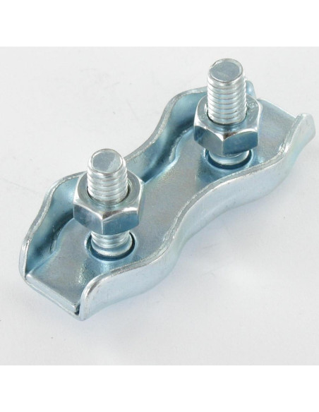 Grampo plano duplex para cabo Aço zinco branco cabo de 4