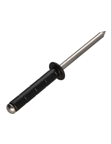 Rebite Corpo em alumínio / Haste em aço inoxidável cabeça plana 4,8X25 RAL9005 preto escuro POL