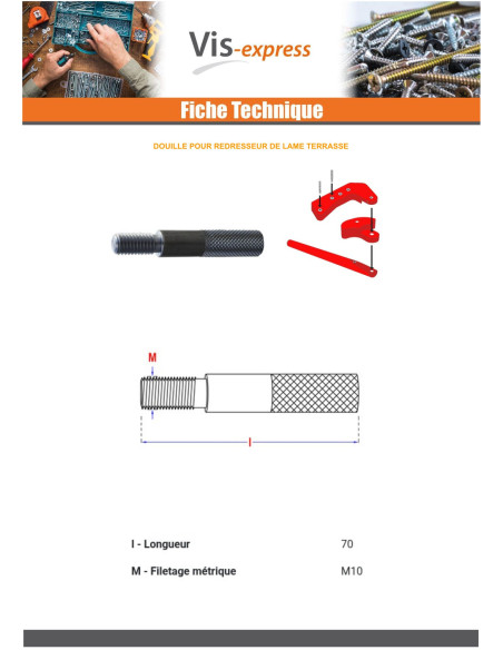 Bucha para endireitador de tábuas de deck - Parafuso Express