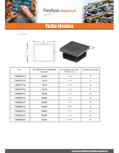 Tampa quadrada 70x70 Espessura da chapa do tubo 3.6 con 5 polietileno preto