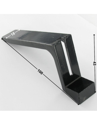 Flange com gola fixo Aço zinco preto 43X100X18 referência 417/10
