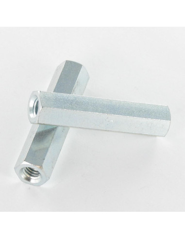 Espaçador hexagonal 10X45 M6 Aço zinco branco - Parafuso Express