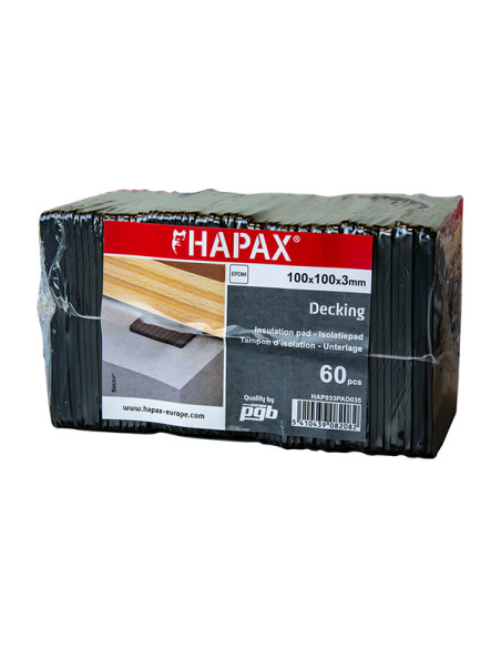 Lote de 60 Almofadas de proteção de vigas 100X100X3 EPDM