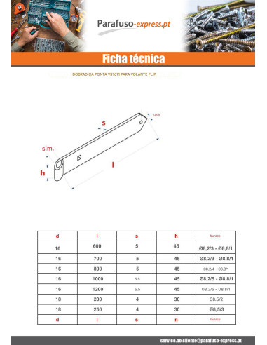 Dobradiça tipo fita pontiaguda para portadas de batente 16X600 Aço zinco preto