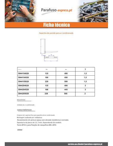 Kit de 2 suportes de parede para ar condicionado 2X450