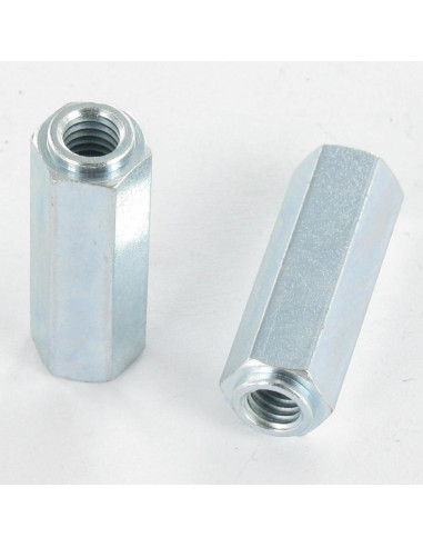 Espaçador hexagonal con COLARINHO 10X30 roscado sobre M6X15 Aço zinco branco