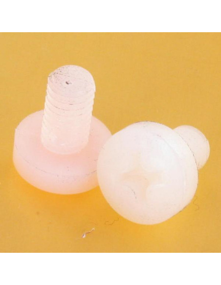 Parafuso de metais cabeça abaulada larga phillips M6X10 natural nylon