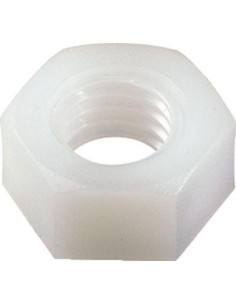Porca natural nylon hexagonal HU M8 - Parafuso Express