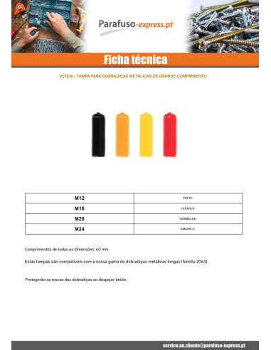 Capa para Escápula metais M24 Amarelo - Parafuso Express