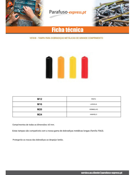 Capa para Escápula metais M24 Amarelo - Parafuso Express