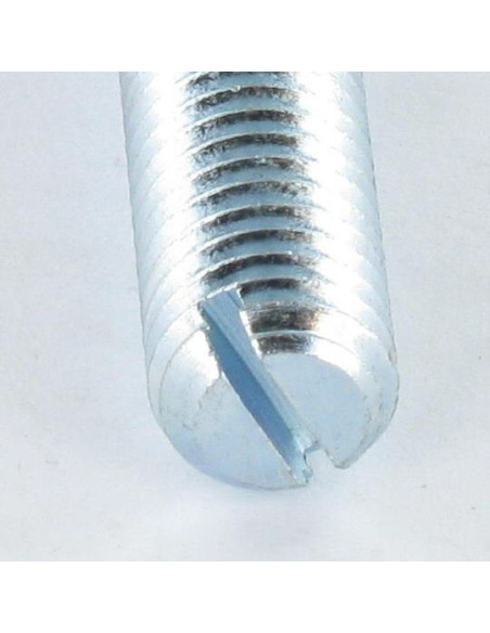 Parafuso de metais sem cabeça sulcada M6X40 perno plano Aço zinco branco