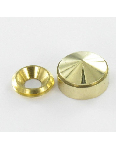 Tampa de proteção cónica ou tapa parafuso (1 tampa de proteção e 1 anilha de parafuso) Bronze diâmetro 25 para