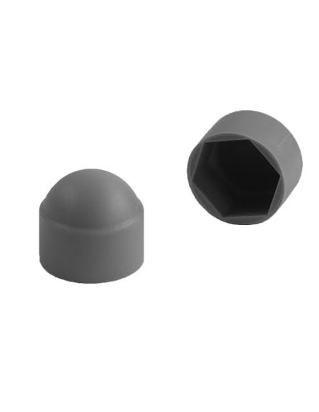 Tampa de proteção de porca ou tampa de proteção para cabeça de parafuso cabeça hexagonal M5 Polietileno Cinzento