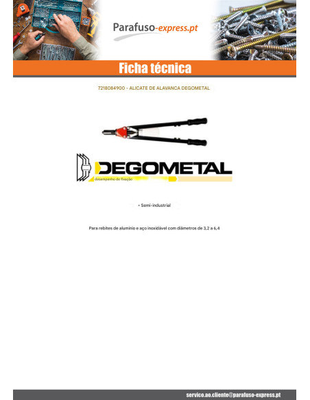 Rebitadora DEGOMETAL GO 849 - Parafuso Express