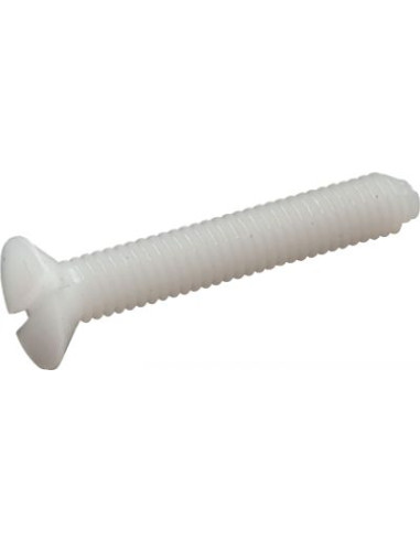 Parafuso de metais cabeça fresada sulcada M4X10 poliamida 6.6 natural nylon