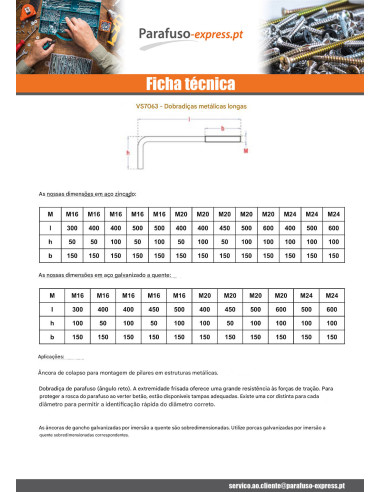 Escápula metais comprimento longo M24X600 roscado sobre 150 forte resistência à corrosão Aço galvanizado a quente