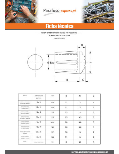 Ponteira redonda preenchida de borracha galvanizada branco para Tubo 12 con 13