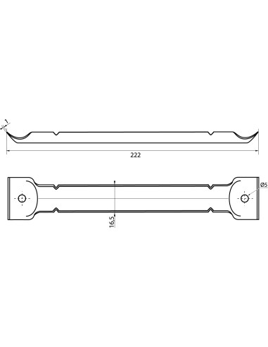 RÍGIDO de MESA comprimento 222 Aço zinco branco