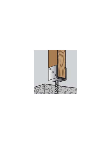 Postbasis forma U 60X100X91 forte resistência à corrosão Aço galvanizado a quente