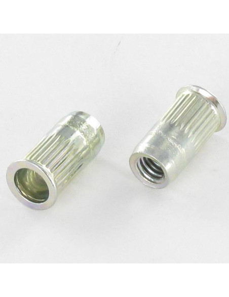 Porca de cravar fundo fechado Aço zinco branco M8 11X17 cabeça reduzida
