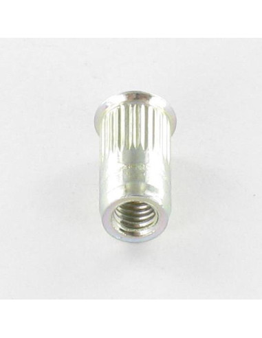 Porca de cravar fundo fechado Aço zinco branco M8 11X17 cabeça reduzida