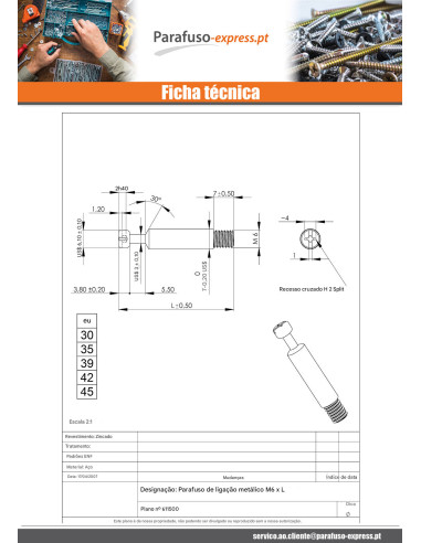 Bucha metálica CONEXÃO metais 6X35 Aço zinco branco