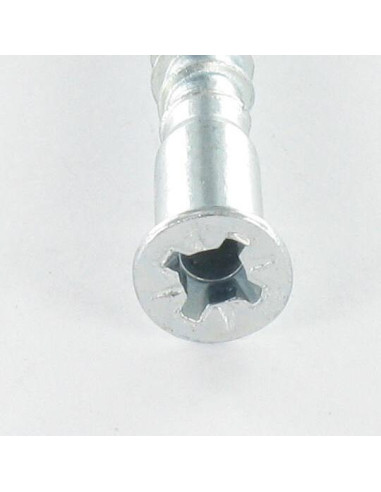 Parafuso autorroscante confirmat cabeça fresada Pozi PZ6 5X50 SS dentado Aço zinco branco