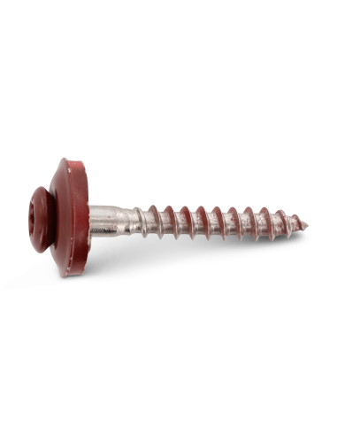 Parafuso para telhas cabeça fresada de panela TORX T20 Aço inoxidável A2 RAL3009 vermelho oxidado 4,5X60 Arruela