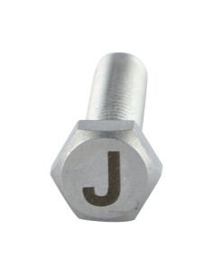 Parafuso de metais cabeça hexagonal 8X35 Aço inoxidável A4 com gravação de letras "J" 2