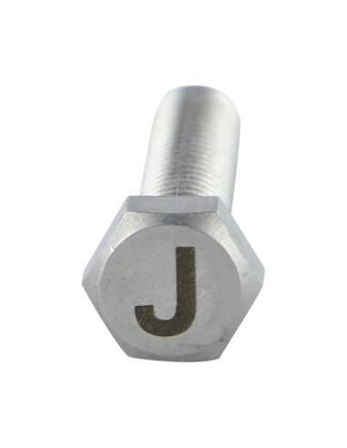 Parafuso de metais cabeça hexagonal 8X35 Aço inoxidável A4 com gravação de letras "J"