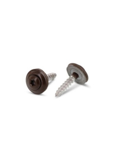 Parafuso para telhas cabeça fresada de panela TORX T20 Aço inoxidável A2 RAL8014 castanho sépia 4,5X45 Arruela