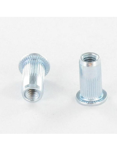 Porca rebite cabeça plana dentado M3X10 INPC 30 - Parafuso Express