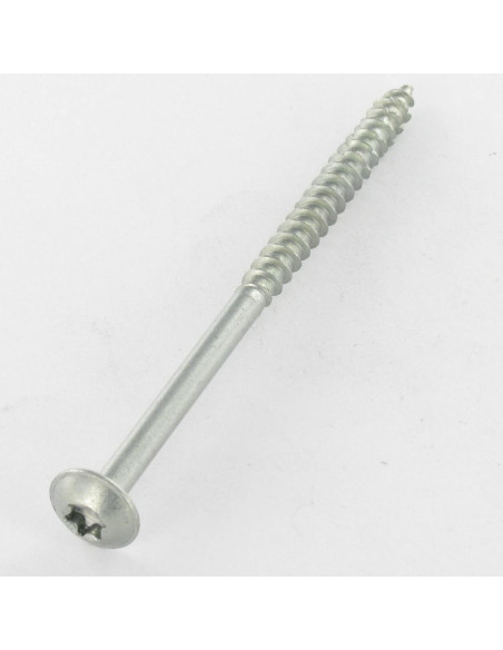 Parafuso de madeira aglomerado cabeça de cogumelo 6X70 roscado sobre 50 TORX T30 Aço zinco branco 200 Horas de