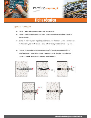 Bucha Aço inoxidável Fischer FH II 10/10 S R - Parafuso Express