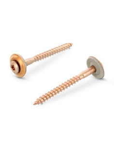 Parafuso para telhas cabeça fresada de panela TORX T20 Aço inoxidável A2 cobre 4,5 x 120 Arruela estanque com junta