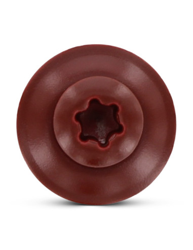 Parafuso para telhas cabeça fresada de panela TORX T20 Aço inoxidável A2 RAL3009 vermelho oxidado 4,5X100RD.EPDM
