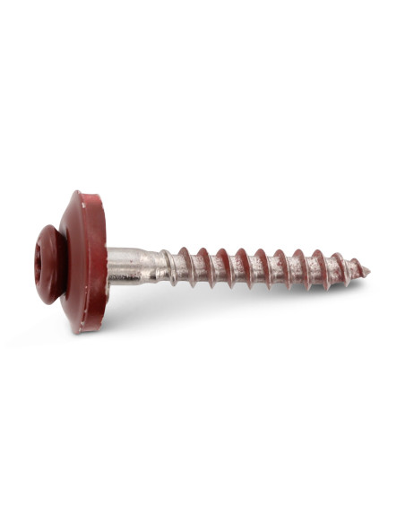 Parafuso para telhas cabeça fresada de panela TORX T20 Aço inoxidável A2 RAL3009 vermelho oxidado 4,5X100RD.EPDM