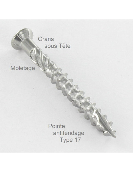 Parafuso de terraço pico cut TEKOR cabeça fresada de panela TORX T25 5X80 cut ponto antifenda tipo 17 Aço