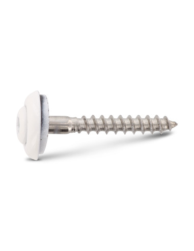 Parafuso para telhas cabeça fresada de panela TORX T20 Aço inoxidável A2 RAL9010 branco puro 4,5X60 Arruela
